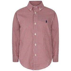 RALPH LAUREN Long-Sleeve Gingham Shirt, Red, Boys